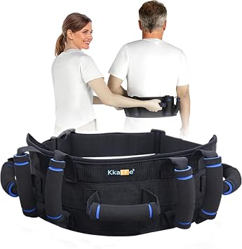 KkaFFeGait Belts for Seniors, Gate Belt Medical for Elderly with 7 Handles, Patient Transfer Belt, Lift Belts Physical Therapy with Quick Release Buckle Standing Aids & Support for Elderly Safety Belt