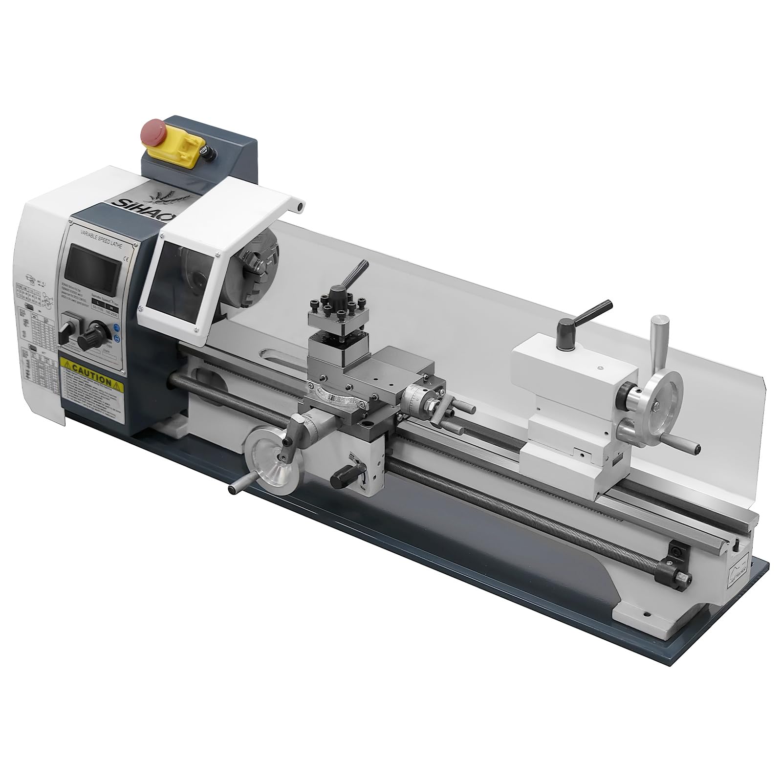 Profesjonalna tokarka do metalu 1500 W, tokarka stołowa 220 x 500 mm, zmienna prędkość 0-2500 obr./min ze szczotkowanym silnikiem, idealna do toczenia, cięcia i wiercenia