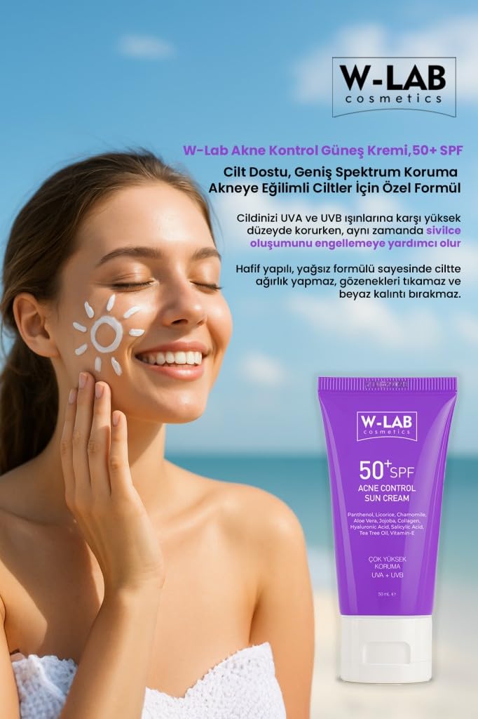 W-Lab Kozmetik Akne Kontrol Güneş Kremi 50 Ml