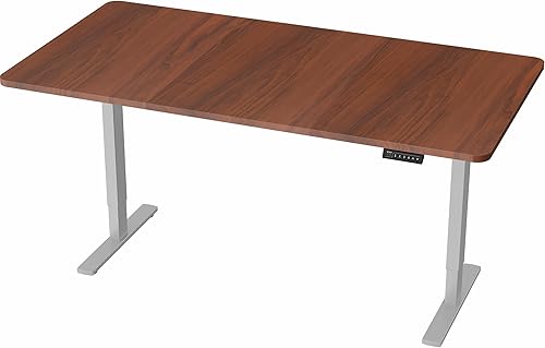 Vista 936 de VIVO DESK-KIT-1W6G - Escritorio eléctrico de pie de 60 x 24 pulgadas, ajuste de altura de memoria, serie 1B, parte superior de nogal oscuro de una