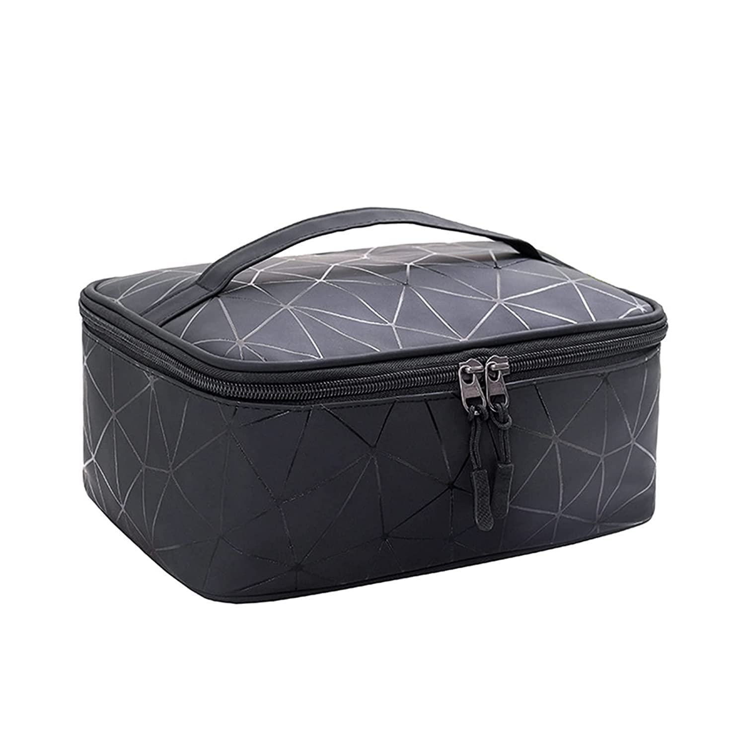 Flywind Toiletry Cosmetic Hanging Bag || Foldable Portable Organizer Bags || Waterproof Cosmetic Pouch Packing Cubes || Fashionable and Adjustable (Design B - Marble Black)-image-14