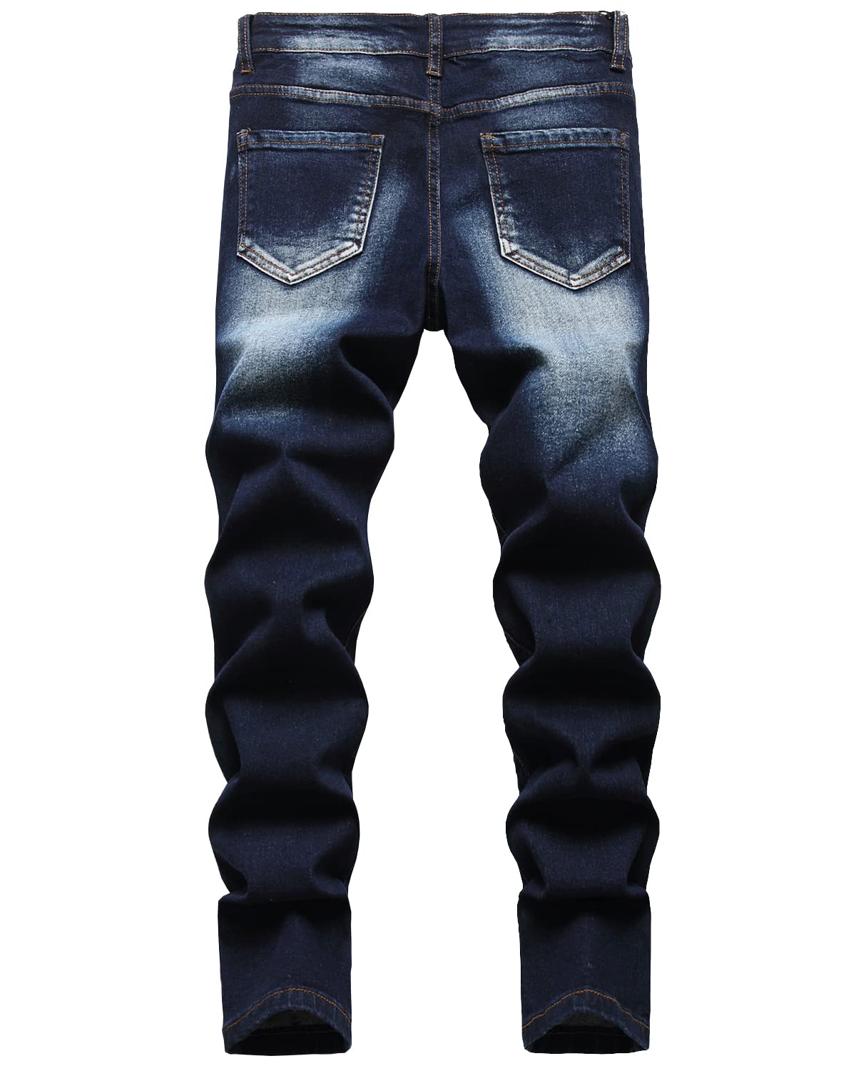 AOWKULAE Pantaloni skinny fit strappato distrutto distressed stretch slim jeans da ragazzo | Destroyed,Distressed,Moda,Pantaloni di denim,streetwear