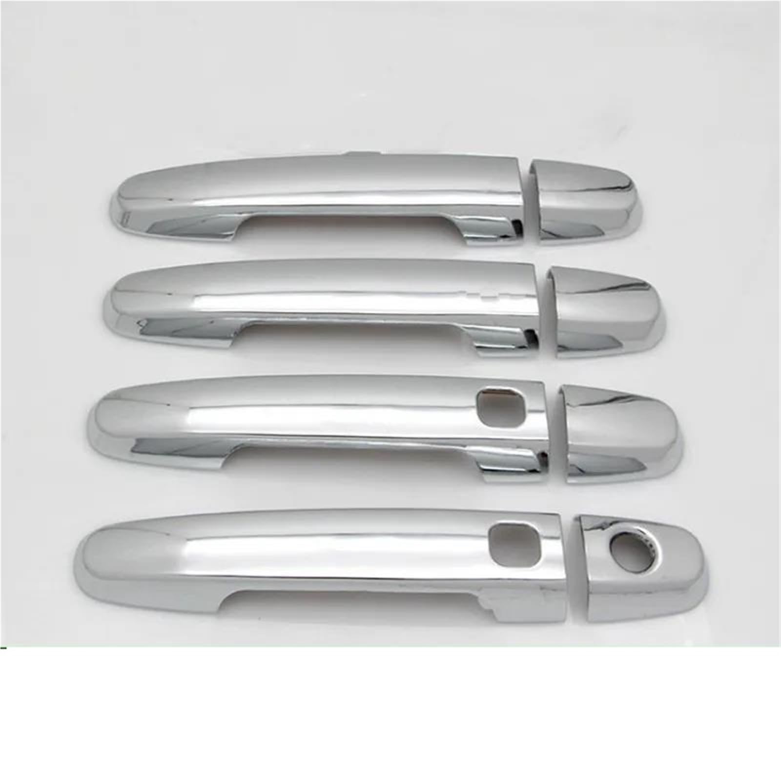 Slimes Siver 2 Buttons Carbon Fiber Chrome Car Door Handle Cover Trim Styling Accessories For Corolla E140 E150 2007-2013 Cover Stickers(Siver 2 Buttons)