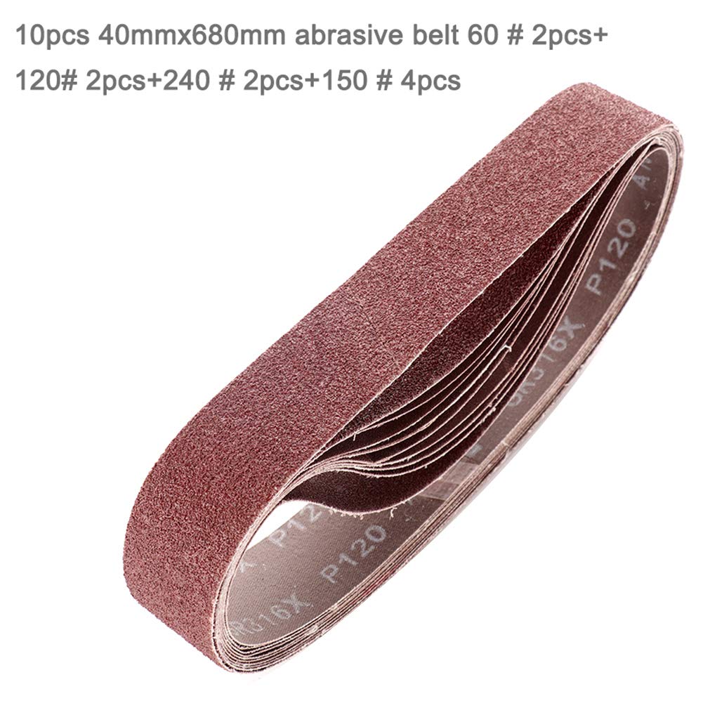 Schleifbänder Set 20 Stück - 40x680mm Für Schleifmaschinen Mit Körnungen 60/120/150/240