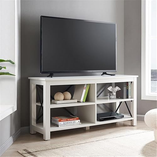 Miniatura 5 de Henn&Hart Soporte rectangular de TV para televisores de hasta 55 pulgadas en blanco, soportes de TV para la sala de estar