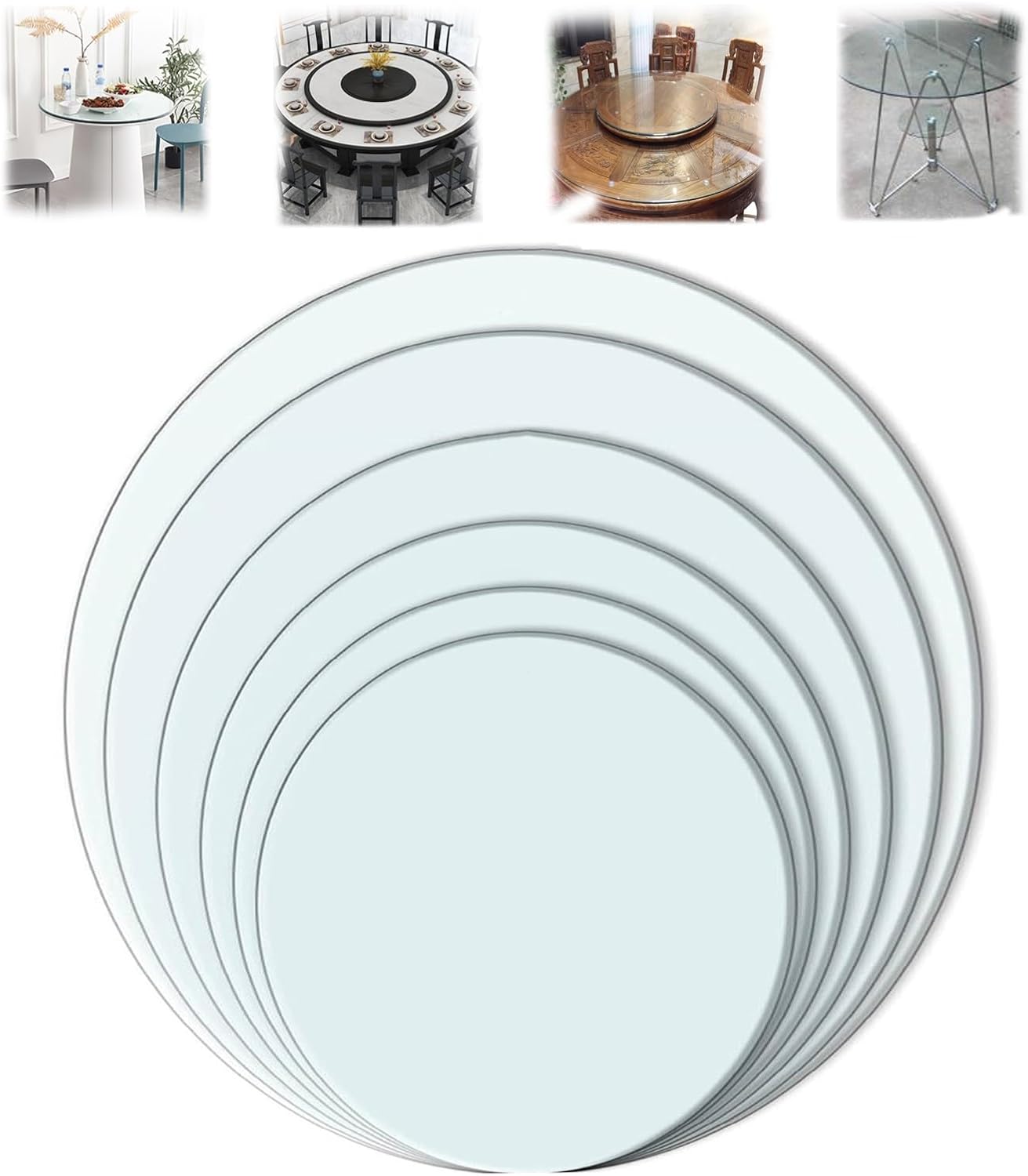 Tempered Glass Table Top Round -Plate Glass mesa,Round Polish Edge Radius Corners,for Home, Living Room, Patio, Garden Coffee Table Round Tempered Glass(68CM(27IN))