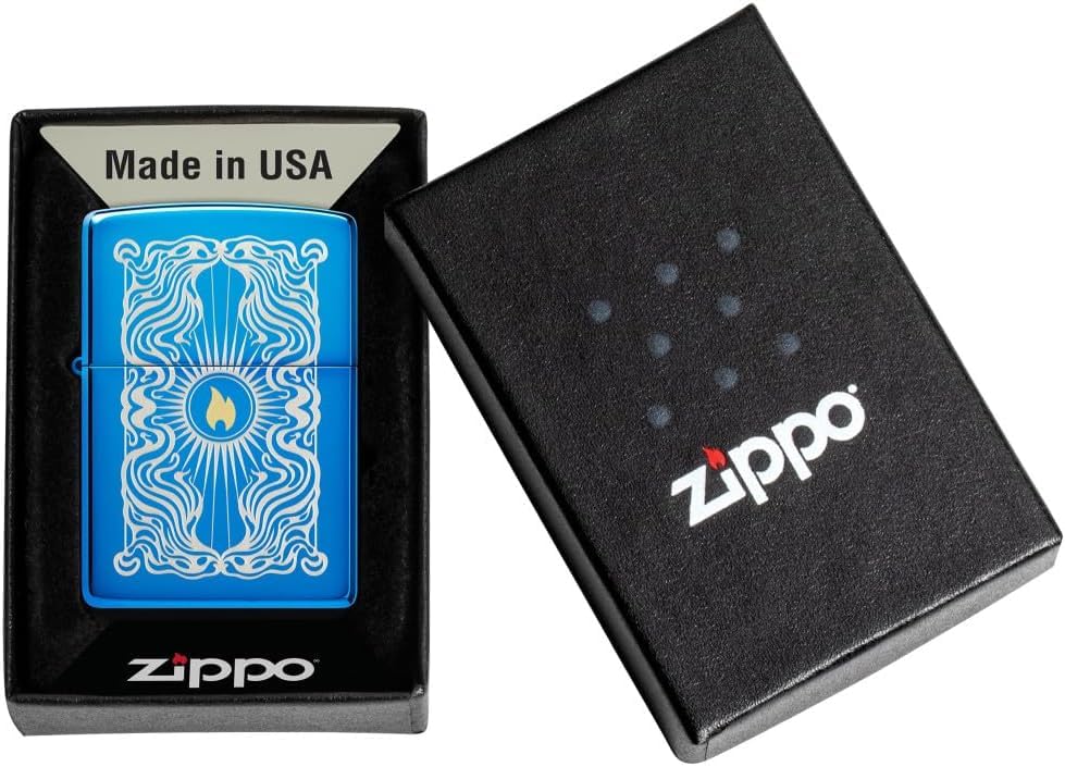 Encendedor Zippo azul personalizado de latón miniatura 4