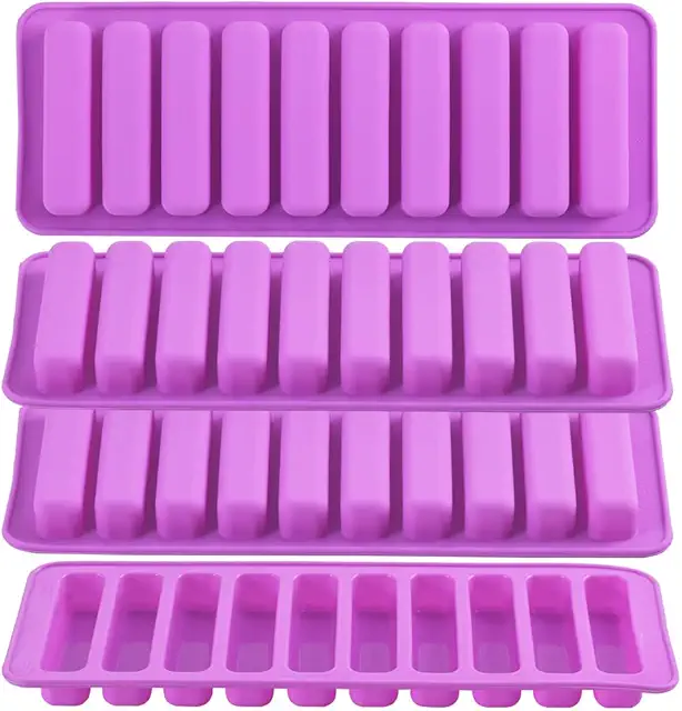 Molde Silicona Dedo 4 Paquetes 40 Cavidades Rectangulares Croquetas Congelar