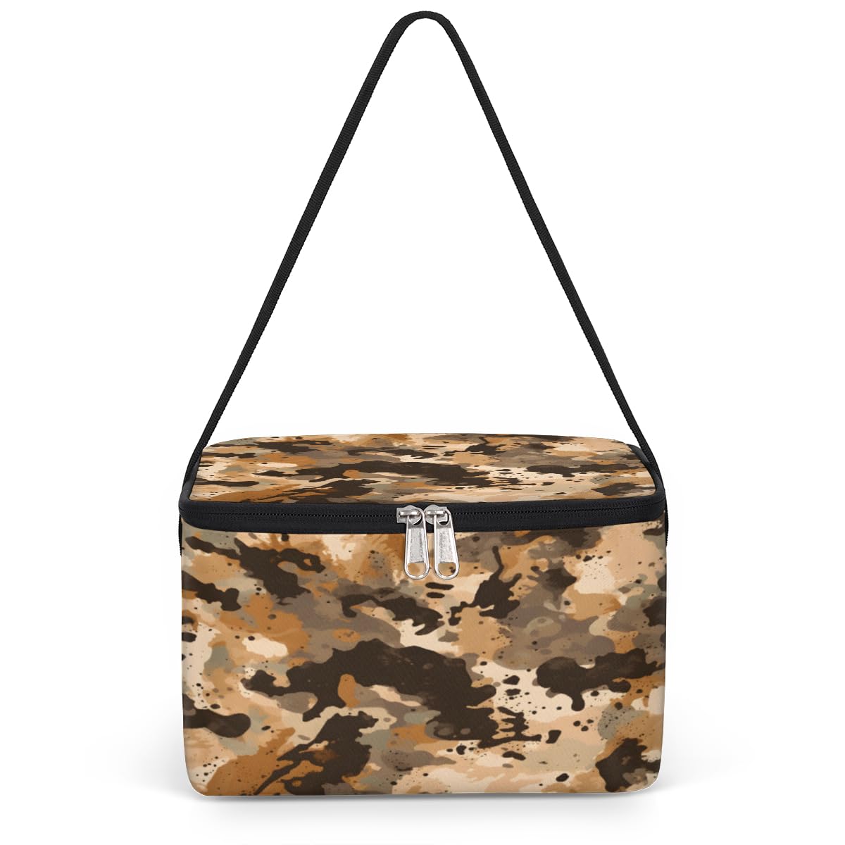 GzLeyigou Camouflage Pattern Texture Lunch Bags for Women Men 9 Cans, Hot & Cold Food Delivery Bag Insulated Grocery Bag Insulated Lunch Box Abstract Military Cooler Bag for Office Work Picnic Beach