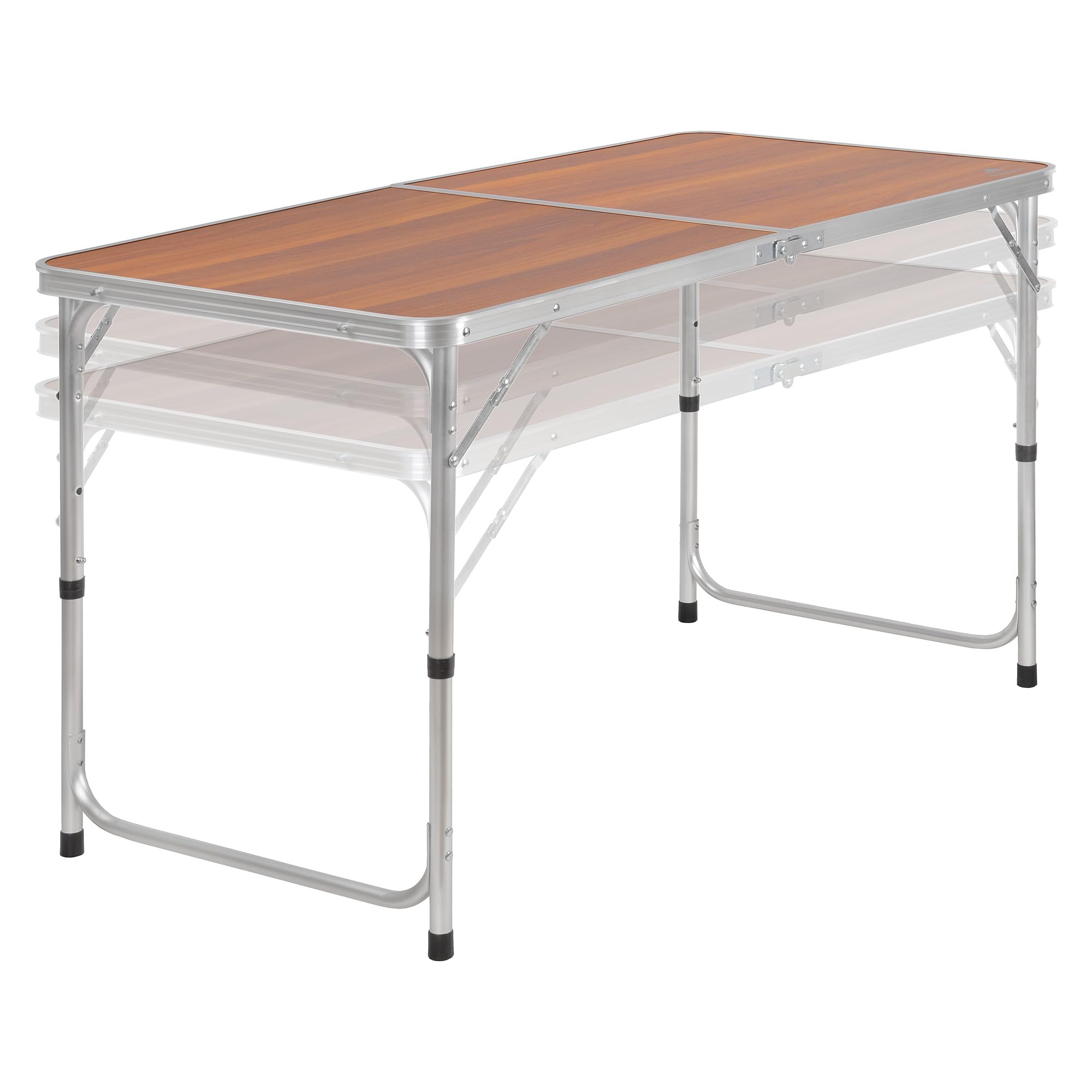 CampFeuer Tavolo da campeggio in alluminio 6 persone | 120 x 60 cm | tavolo da giardino pieghevole, tavolino d'appoggio | tavolo da esterno regolabile in altezza