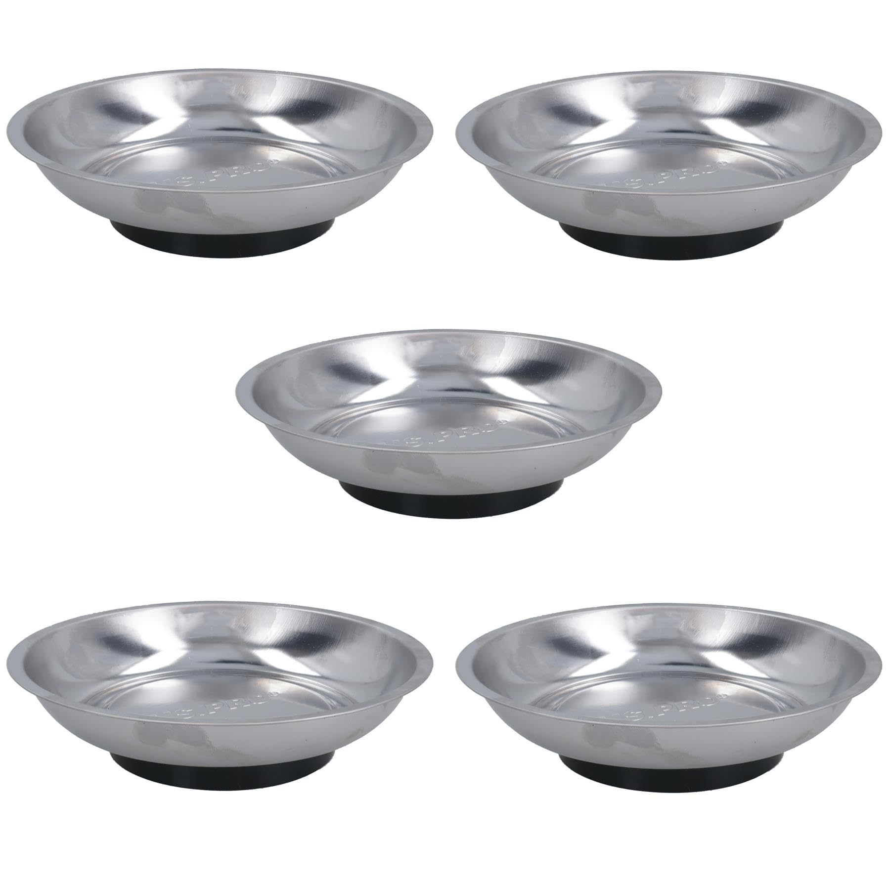 5 Pack Magnetic Parts Tray Dish Storage Holder Circular Round Stainless Steel 6