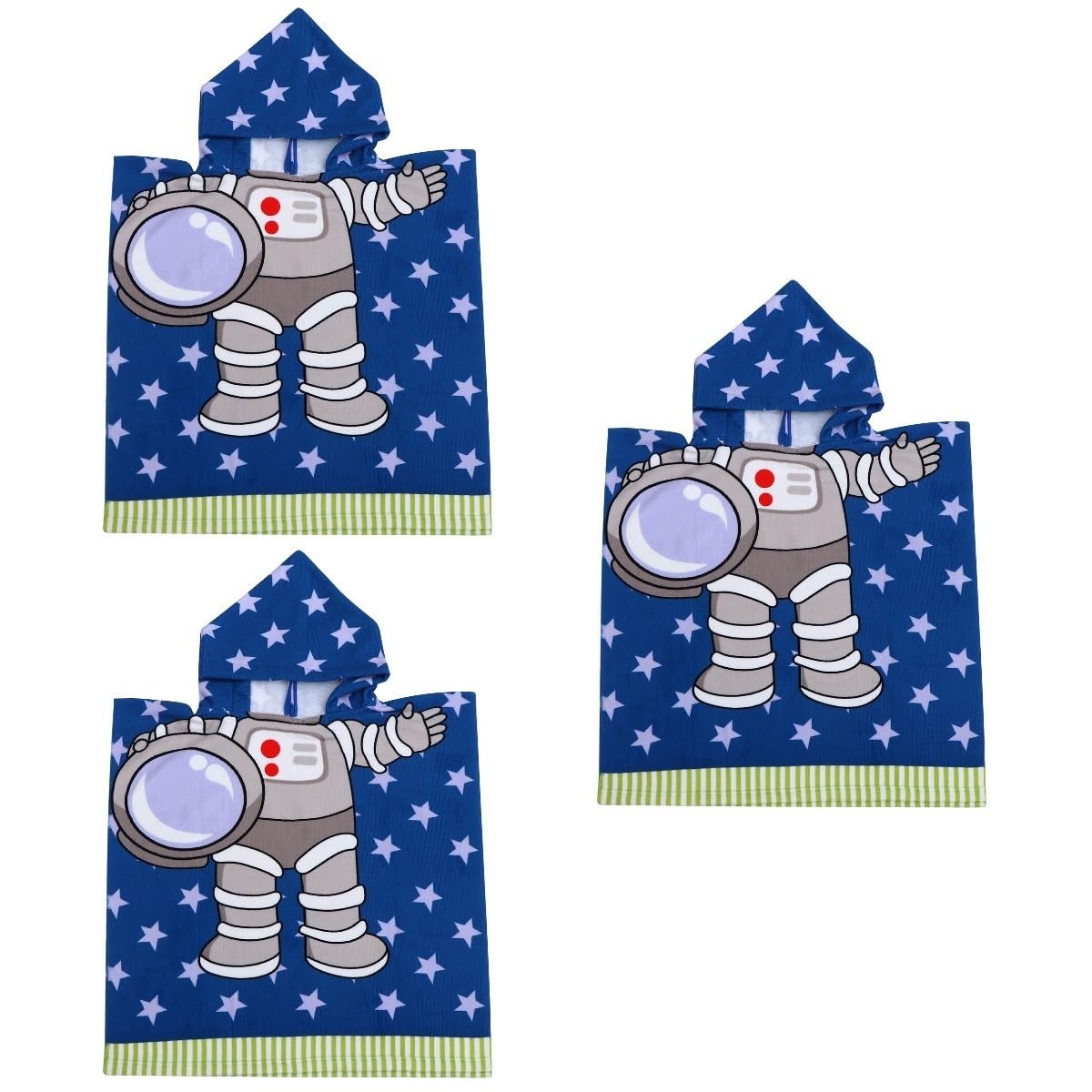 PRETYZOOM 3 Pièces Cape pour Enfants Serviettes pour Bébé Fille Serviette Poncho pour Enfants Serviettes De Bain pour Tout-Petits Peignoir Bébé Manteau à Capuche Polyester (Polyester) Blue