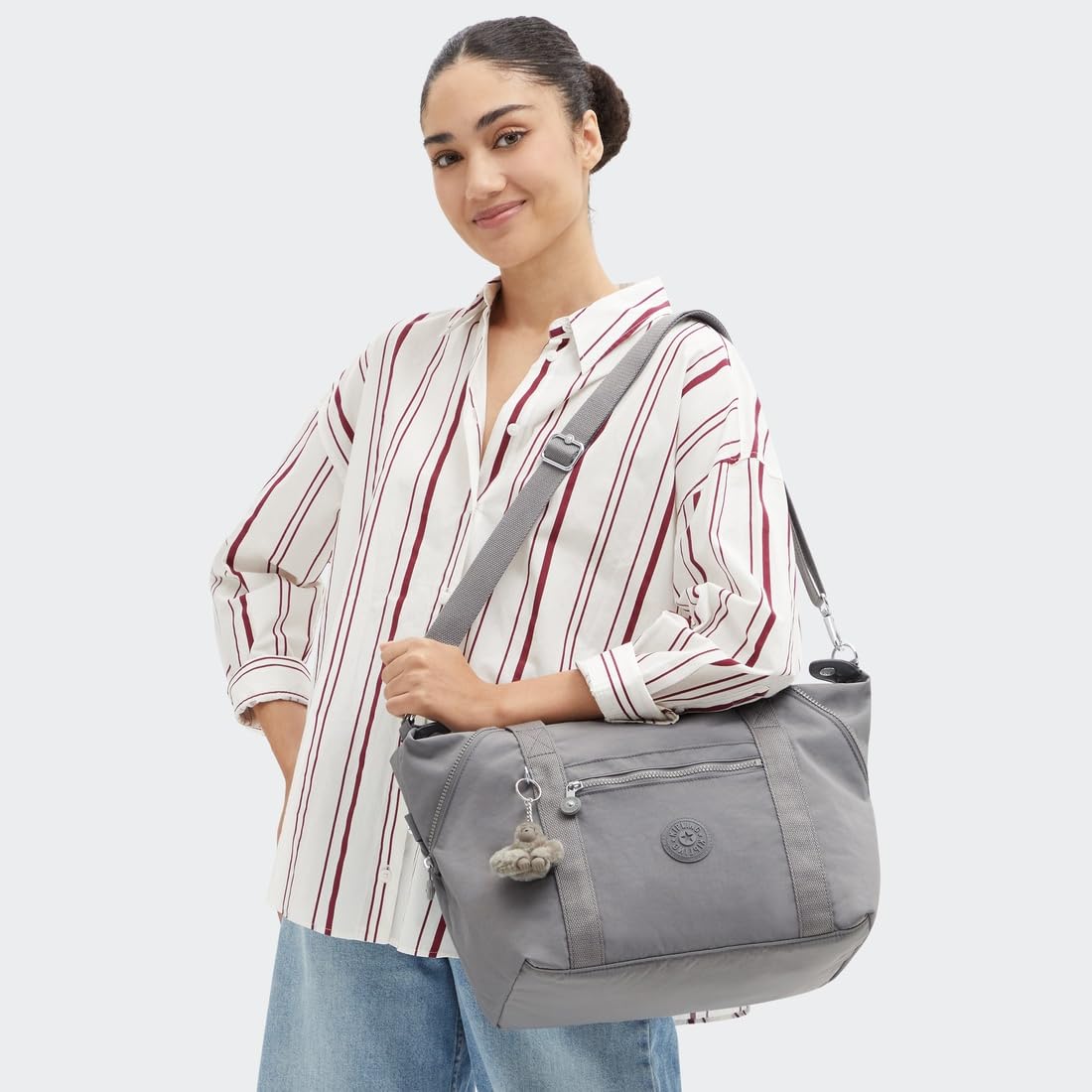 Kipling ART Medium Tote, Tote, Inviting Grey Szary