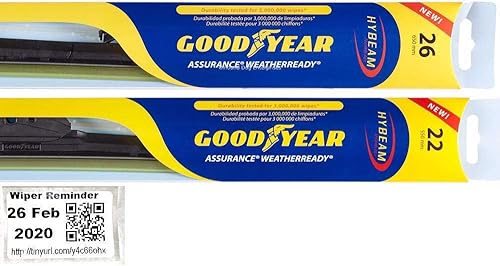 Juego de limpiaparabrisas para Toyota Tundra 2014-2019  Limpiaparabrisas para conductor y pasajero y pegatina para recordatorio (Assurance