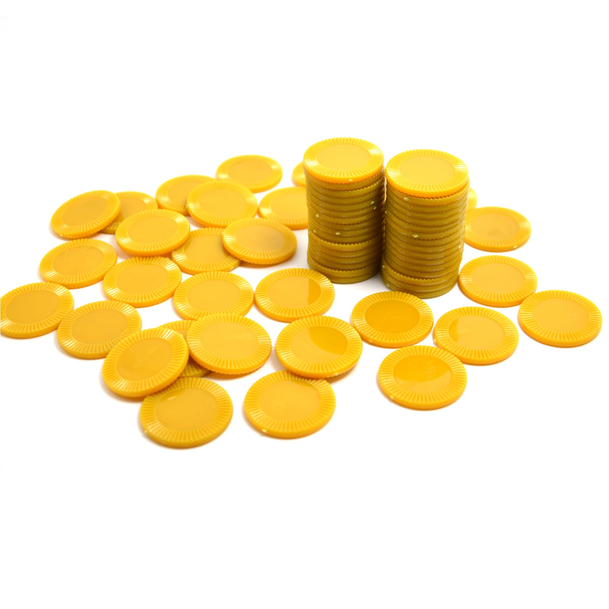 Smartdealspro Mini contatori per l'apprendimento in plastica opaca, gettoni per giochi di fiches da poker, con scatola portaoggetti (oro, 32 mm (64 pezzi, girasole)