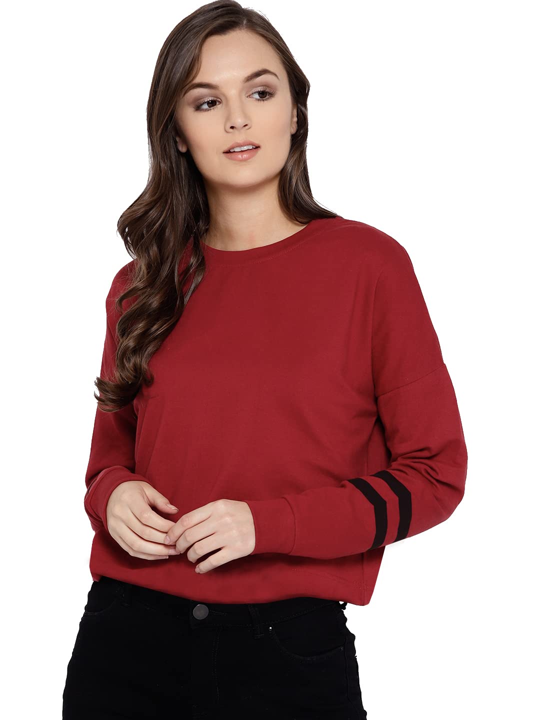 fabricorn Plain Maroon Stylish Sweatshirt for Women (Maroon)-picture-48