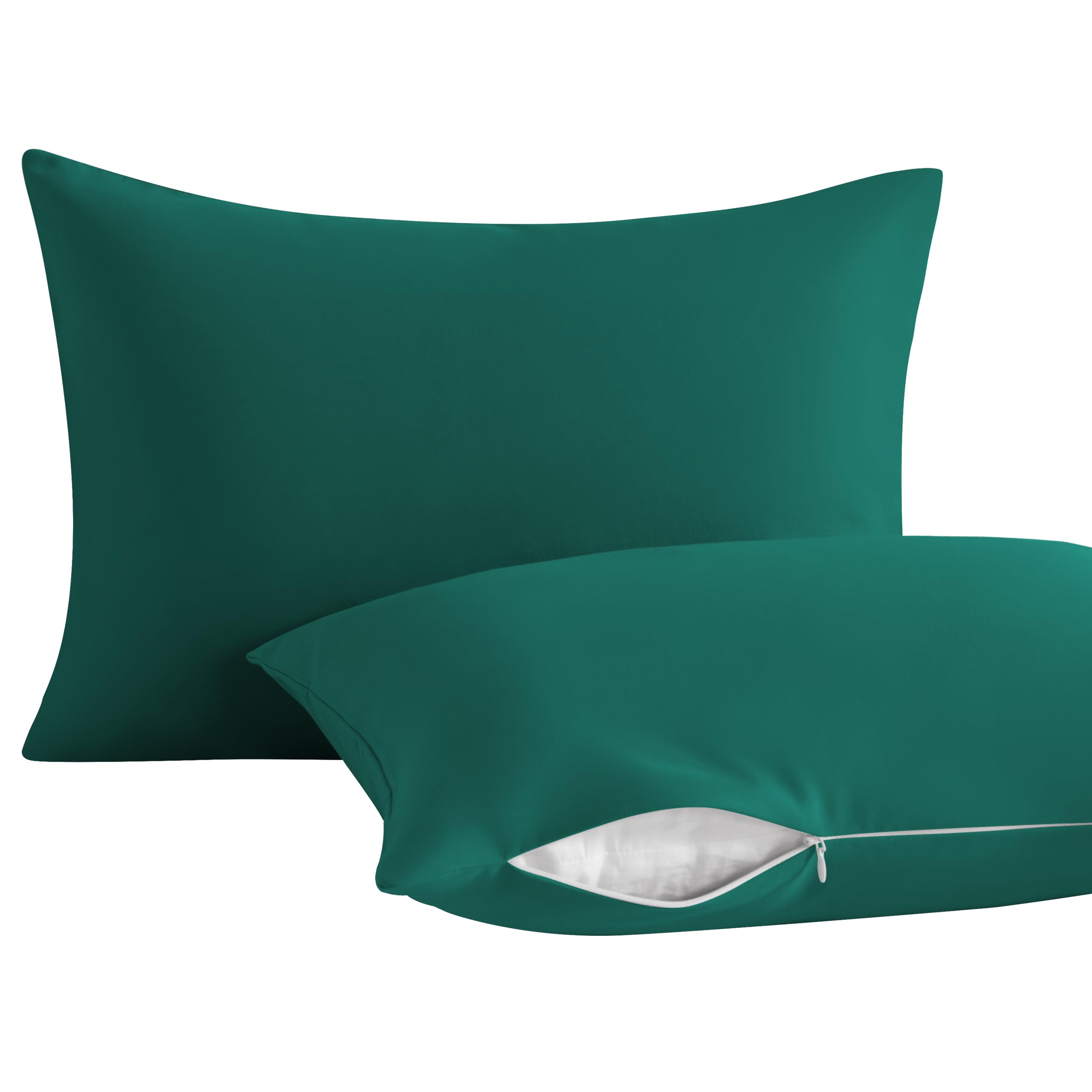NTBAY Toddler Pillows with Pillowcases Set, 4 Piece 13 x 18, Dark Green