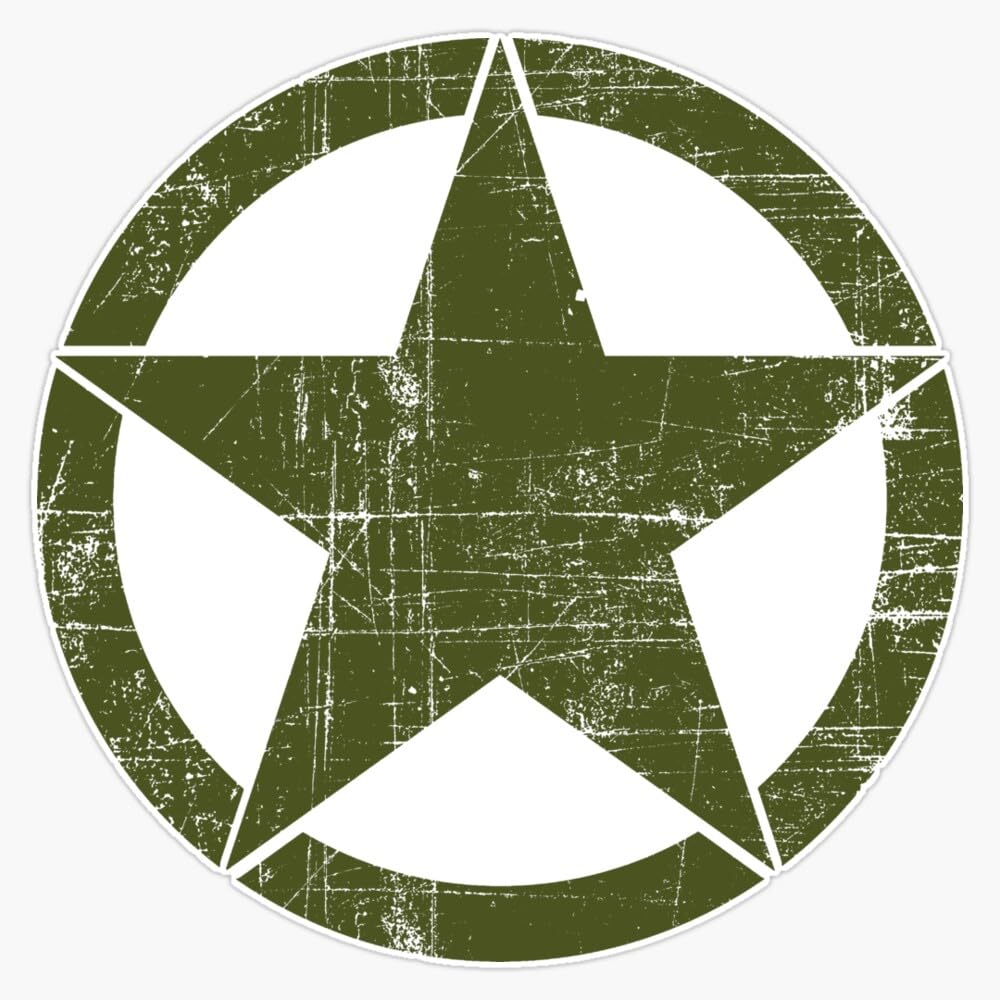 LAD Studio Grunge US Army Star Green Window Bumper Sticker Decal 5""