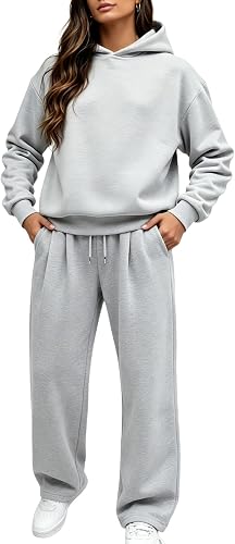 Shiketong Women's 2 Piece Hooded Lounge Set Matching Sweatsu