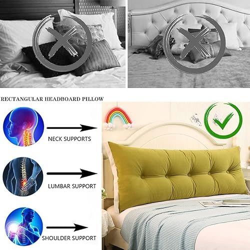 Miniatura 3 de Almohada de cama grande con cuña para cama tamaño King, cojín de apoyo de posicionamiento de la cama con funda extraíble para ver la televisión,