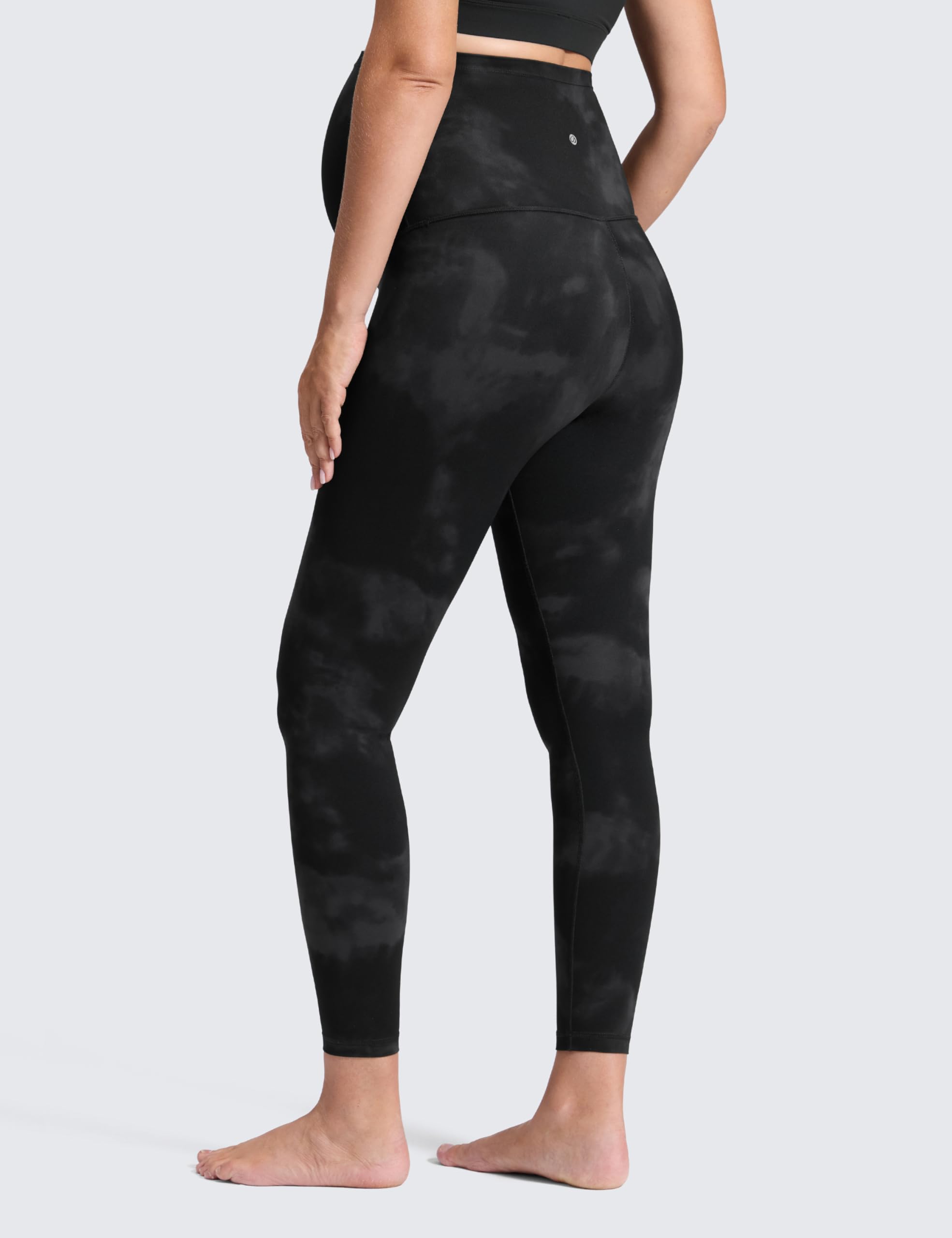 CRZ YOGA Maternidad Leggings 64cm Negro-Tiedye 42 | Butterluxe, Extremadamente Suave, Compresión Suave, Yoga, Talle Alto, Barriga Forma U, Embarazo y Posparto