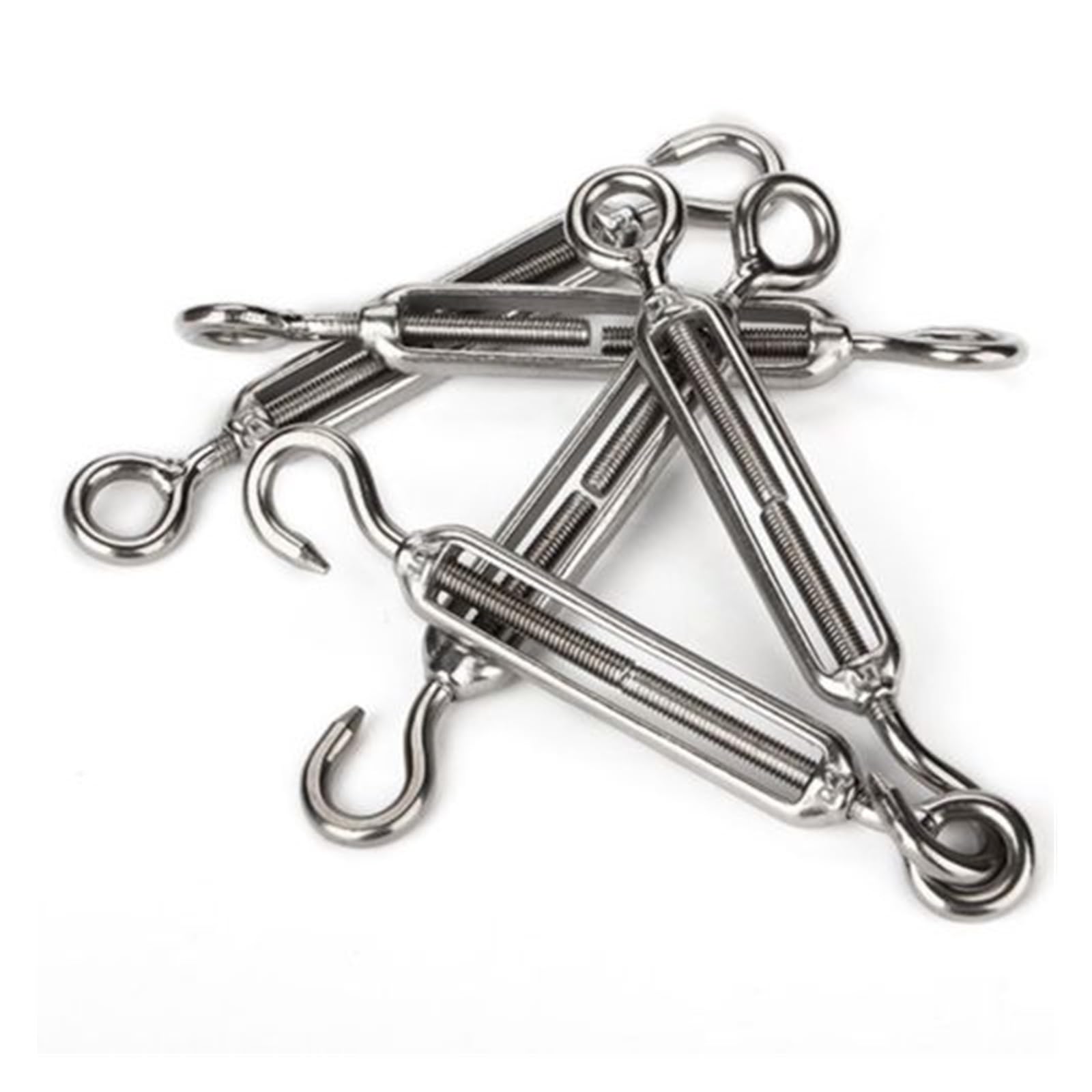 Tenditori in Acciaio Inox, 5 Pezzi Gancio for Cavo Metallico; Tenditore a Occhiello in Acciaio Inossidabile 304