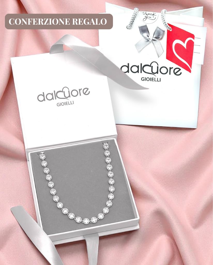 Collana Tennis Donna Regalo Elegante in Acciaio Inossidabile con Zirconi Brillanti, Regolabile 37-46 cm – Gioiello Perfetto per Natale o Anniversario