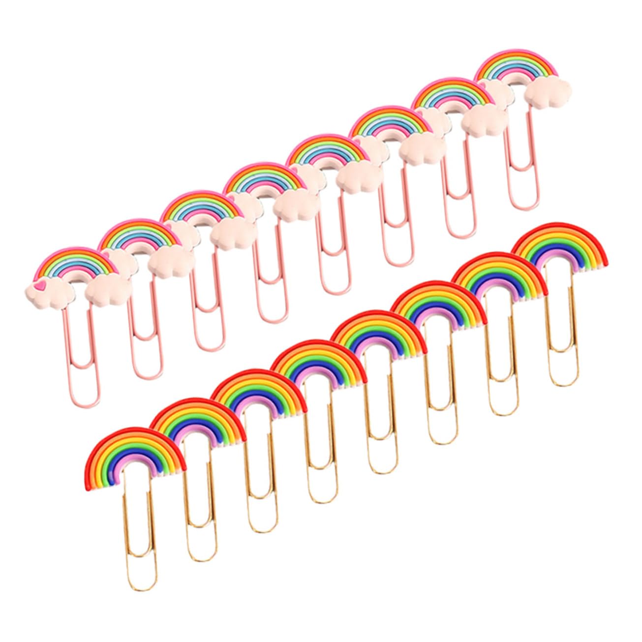 NUOBESTY 5 Sätze Regenbogen-büroklammer Süße Büroklammern Chip-clips Ästhetische Büroklammern Klicker Farbige Büroklammern Pvc Büroklammern Clips (klein Bastelklammern Colorful 16 Stück * 5
