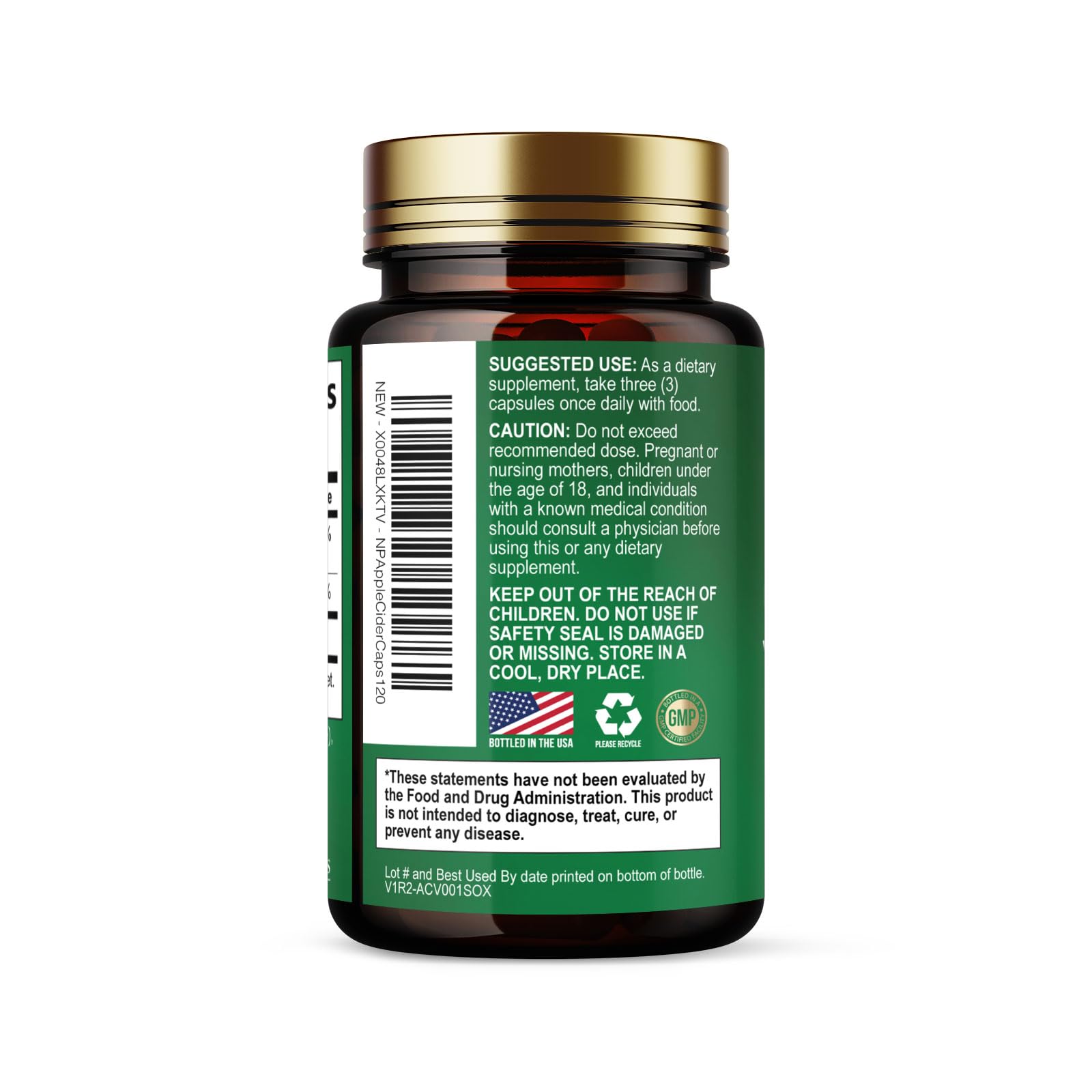 Apple Cider Vinegar 1877mg Per Serving - Vitamin D3, Zinc & Best ACV Supplement Pills Supporting Gut Health for Better Digestion & Immune System Support, Sourced from The Mother - 120 Capsules — Amazon image 7