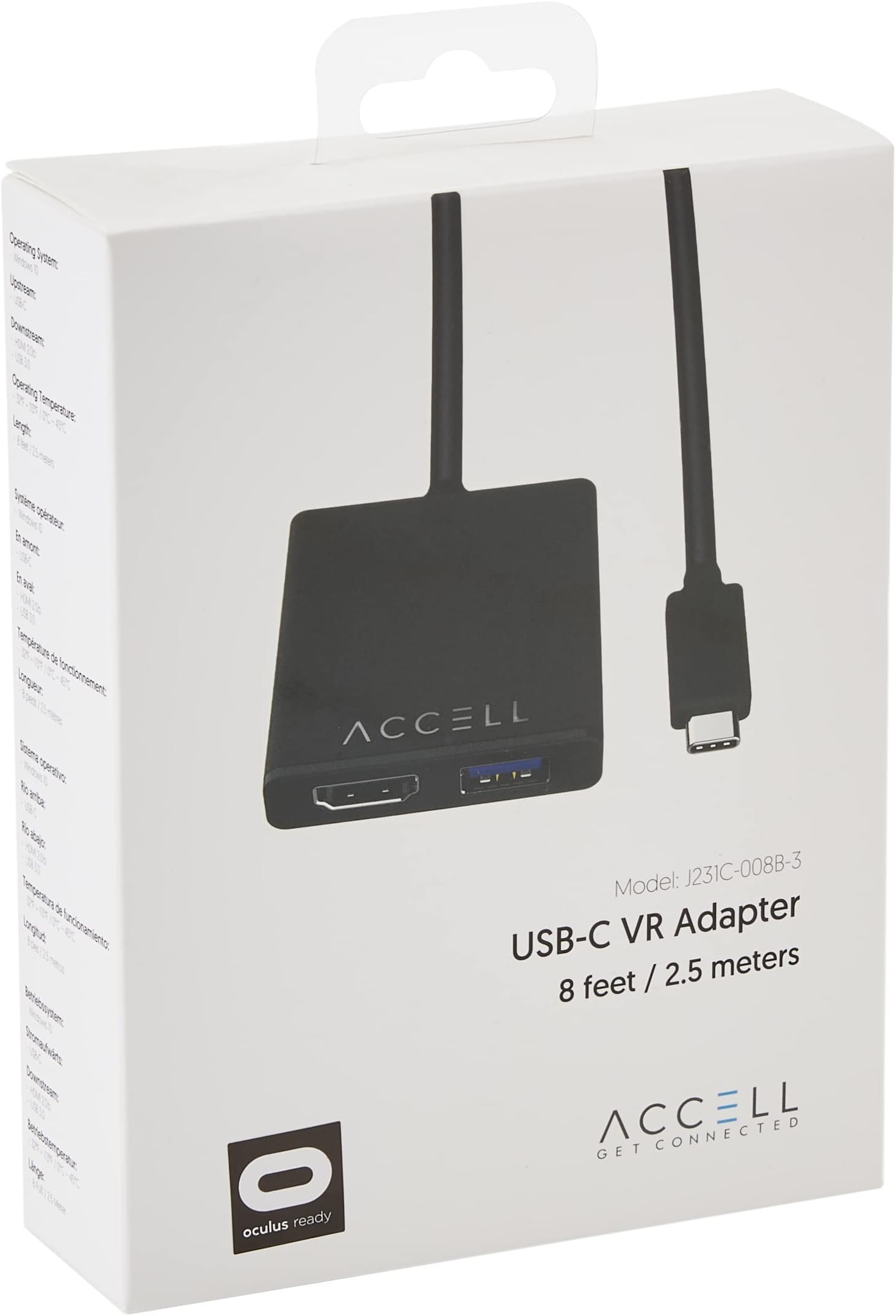 Accell USB-C VR Adapter - USB-C to HDMI & USB Compatible with Oculus Rift and Windows Mixed Reality Headsets Including HTC Vive Samsung Odyssey+ Dell Visor Lenovo Explorer HP Acer & Asus WMR