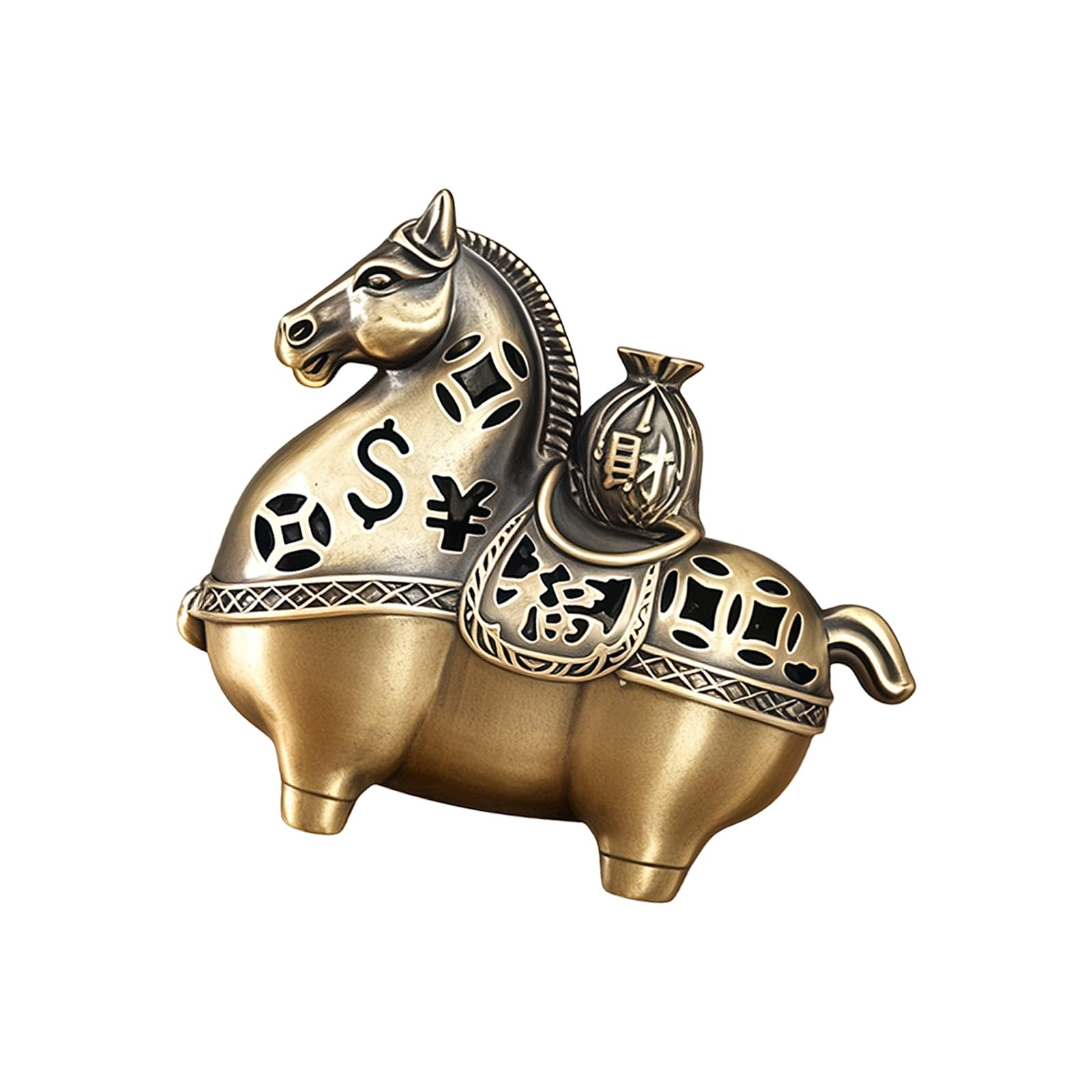 Zxfdsfdbnm Gallop Toward Prosperity Metal Horse Incenses Burners Holder 2 in 1 Stick & Coil Incenses Tray Fengshuis Home Decors Horse Art Holder
