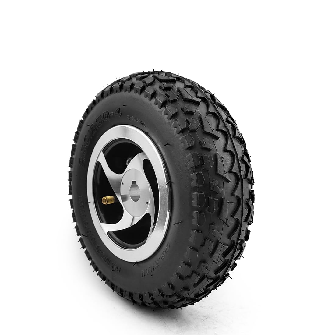2.80/2.50-4 Ruota di gonfiaggio Pneumatico da 226 mm con camera d'aria Pneumatico da 9 pollici Mozzo in lega per scanalatura da 17 mm per sedia a rotelle per carrello Esc