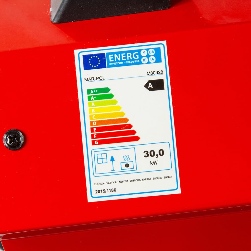 Riscaldatore gas 30kW con tubo 1,5 m e riduttore, struttura metallica resistente, accensione rapida, aria calda pulita, ideale per cantieri, magazzini e spazi ben ventilati