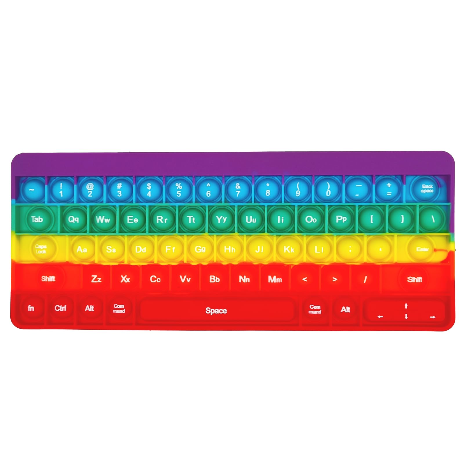 Pop Keyboard Fidget Toy,Christmas Fidget Toys, Push Stress Reliever Anxiety Relief It Sensory Toys for Autism,Bubble Keyboard with Letters Numbers Fidgets for Girls/Boys (Rainbow Keyboard)