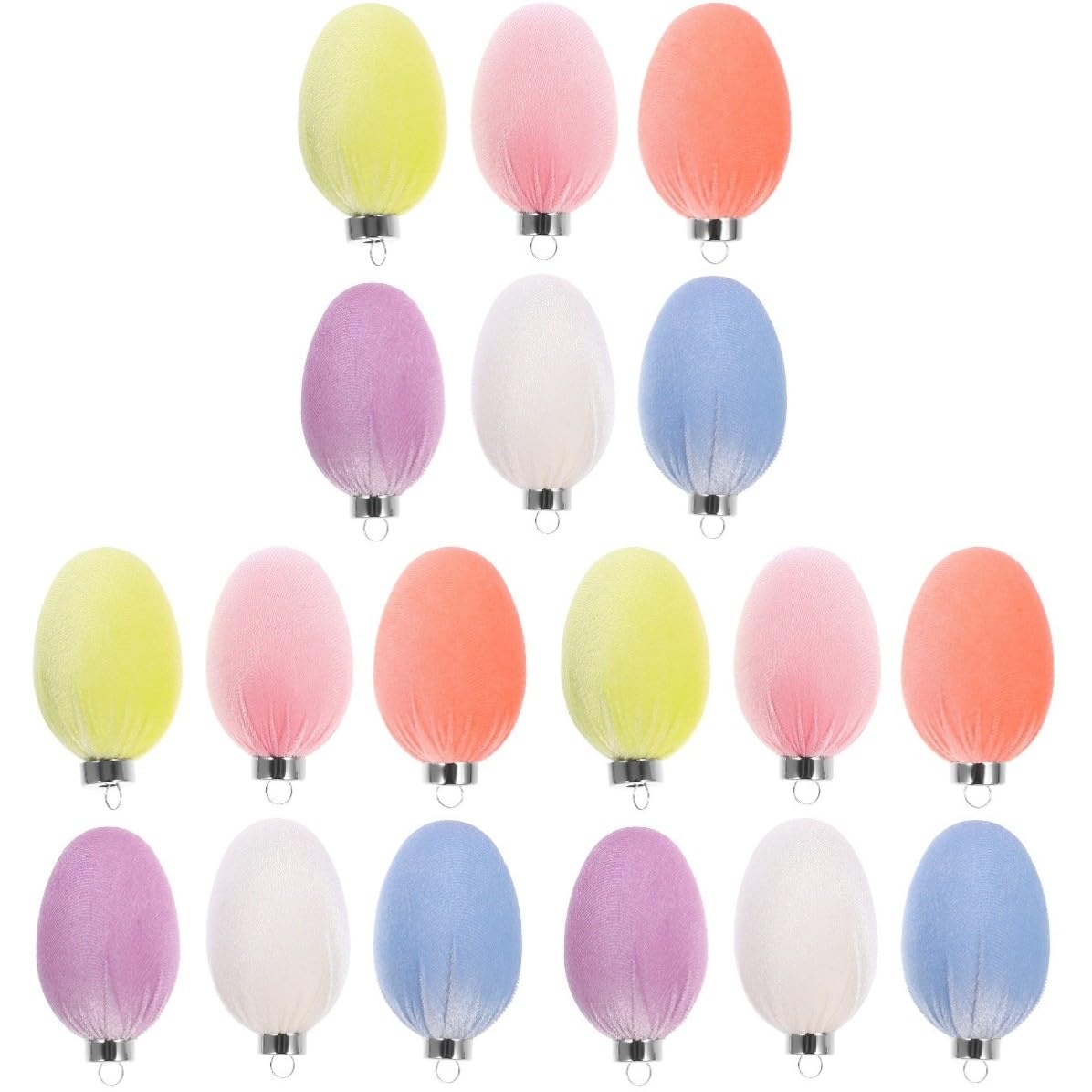 FRCOLOR 36 Pezzi Uovo di Pasqua Decorativo Appeso, in Plastica Floccata