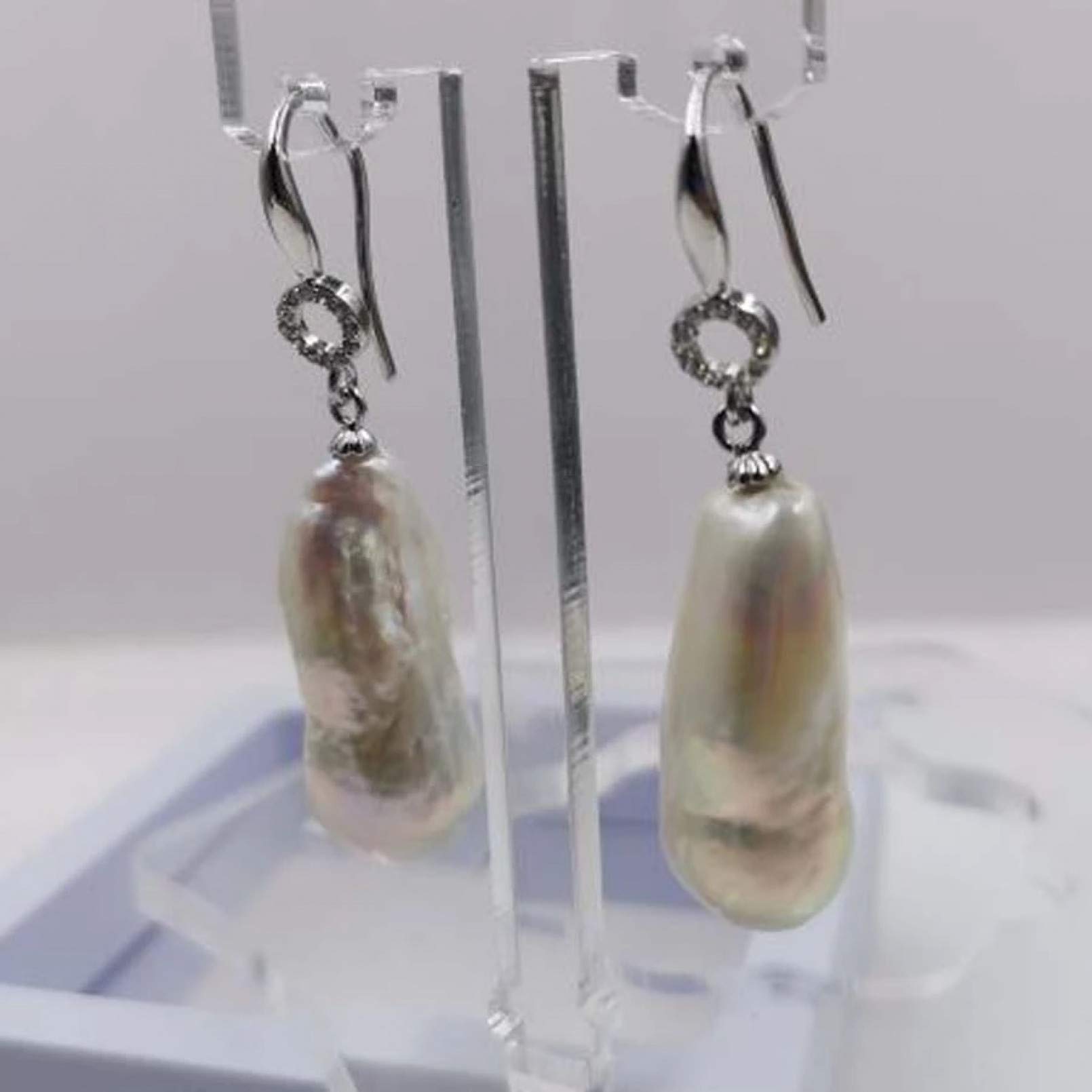BAJIE Ohrring New Unique Jewelry 11 * 27Mm Big Pearl Ohrring Dangle Good Luster