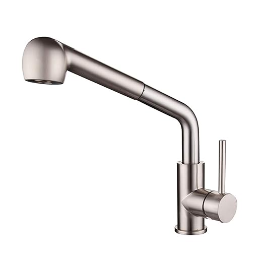 Pull Out Kitchen Taps, Bathroom Single Lever 360 Swivel Spout Mixer, Dual Function Sprayer, High-Arc Kitchen Hot and Cold Water Faucets