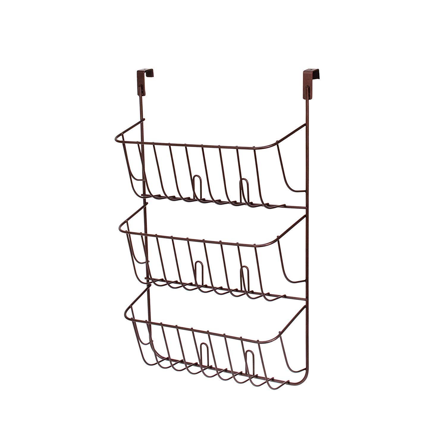 INDIAN DECOR. 28575 Lid Holder, Metal Storage Organizer, Over The Cabinet Door, Black