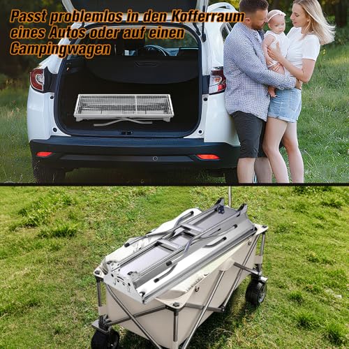AGM Holzkohlegrill Camping Grill Holzkohle,Klappgrill Tragbarer Grill,Für Camping Garten Picknick Party, 73x 33x 71 cm, für 5-10 Personen – Bild 4