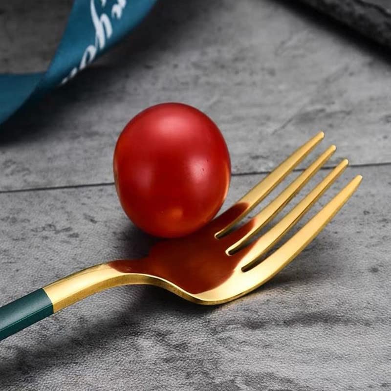 TOMATUS® Stainless Steel Dinner Fork for Home/Kitchen, Mirror Polish, Tablefork, Salad Fork, Dinner Fork Set for Home, Kitchen, Restaurant (Gold_Pink, Pack of 4) 1