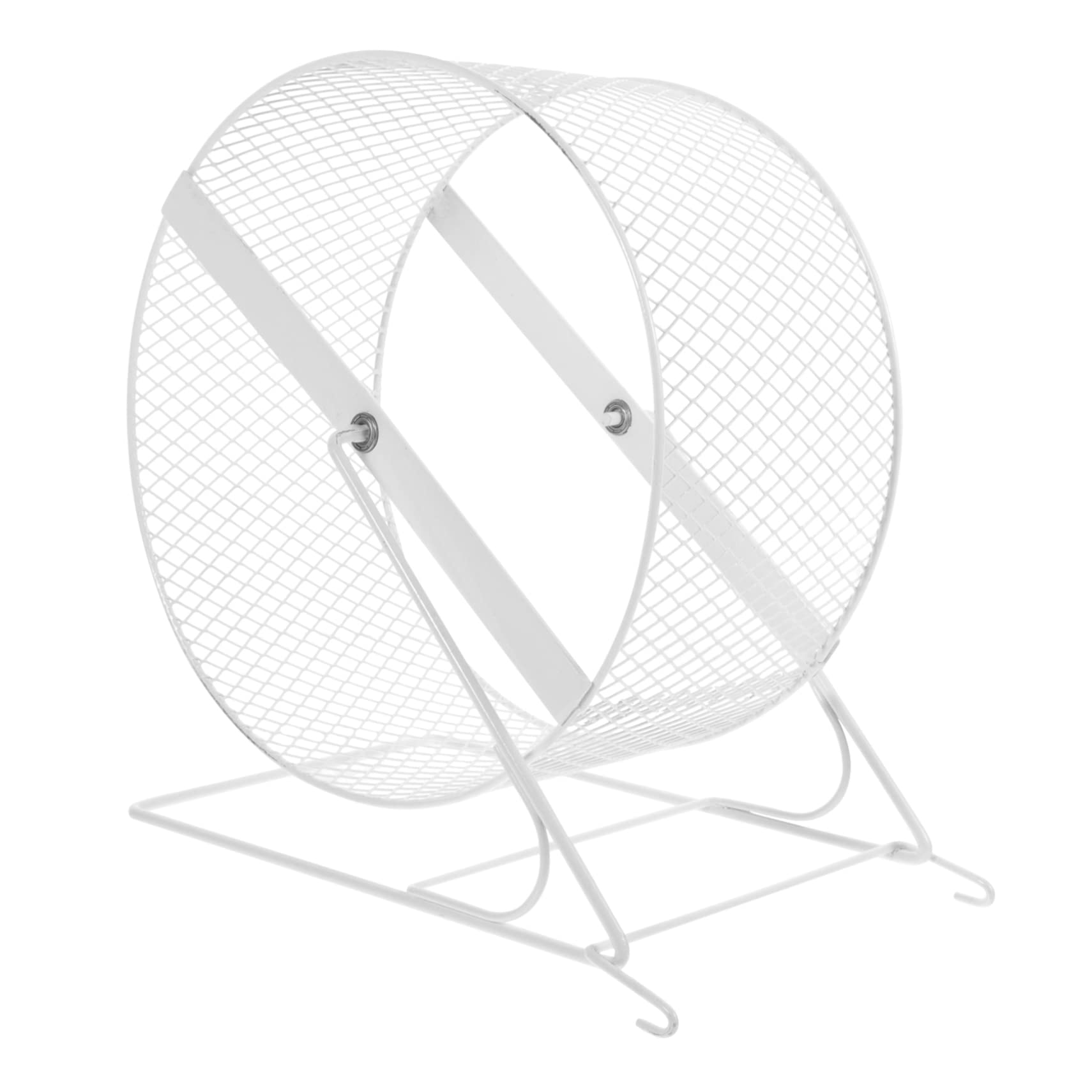 Ruota Silenziosa per Criceto con Esercizio, Bianca in Ferro | Gioco da Corsa per Piccoli Animali, Funzionamento Sicuro, Accessorio per Roditori, Struttura da 1 Pezzo