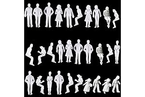 30Pcs Unpainted Tiny People Figures 1:25 Scale Model Trains Architectural O Scale...