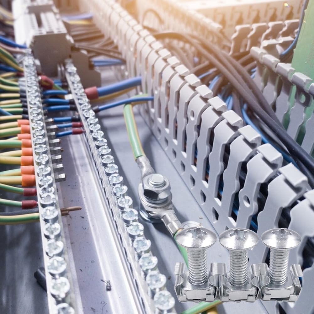 110 Pz/55 Set Viti e Dadi in Gabbia per Armadio Rack,Viti con Gabbia M6,Filettatura M6,Dado per Installazione su Rack,Confezione Dadi a Gabbia per Armadi di Rete Rack Patch Panel e Armadi di Server