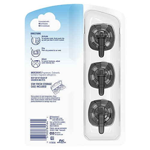 Febreze Unstopables Car Odor-Fighting Car Freshener Vent Clip Fresh, .07 Fl Oz. Car Vent Clip, Pack Of 3 #TOP1