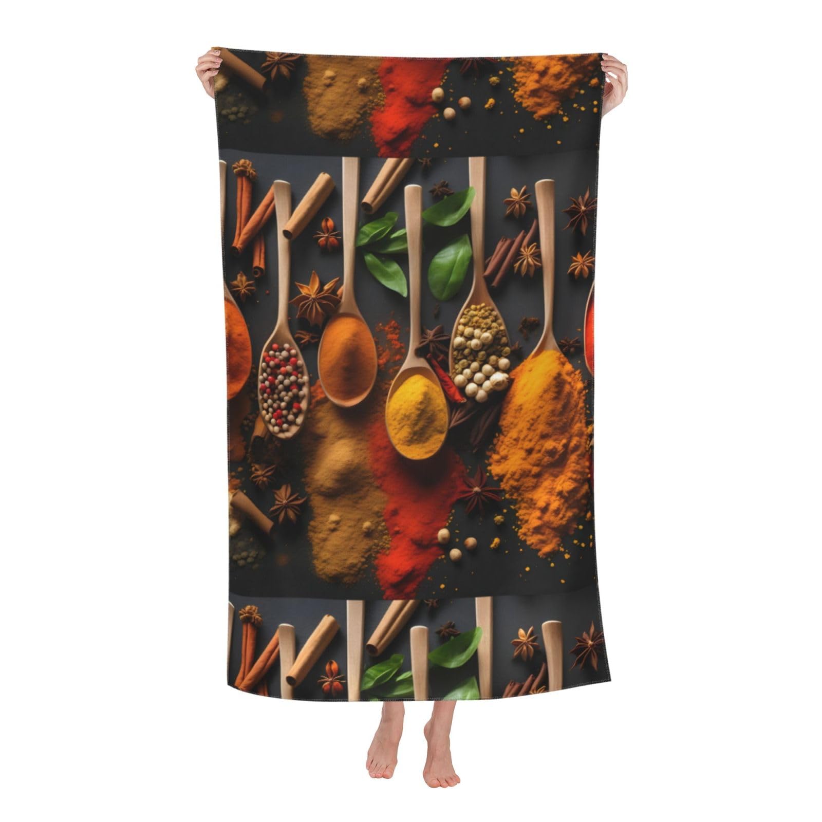 Cbaaghh Spices Print Adult Beach Towels,Beach & Pool Towel,Beach Towels,Towels For Camping