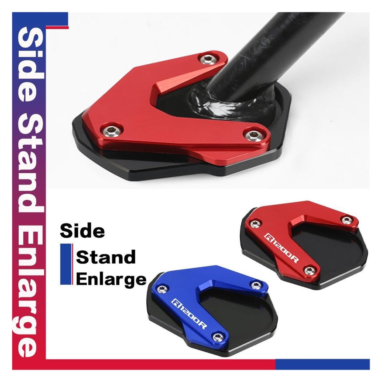 Motorradständer Verlängerungspad Für B& R1200 R/RT/ST/RT-P R NineT R1200RT R1200R R1200ST 2023 Motorradteile Ständerverbreiterung Fußseitenständer-Verlängerungspad