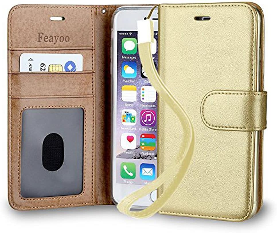 Flip Card Slot Wallet Case with Strap for Apple iPhone 6 - DD Brown