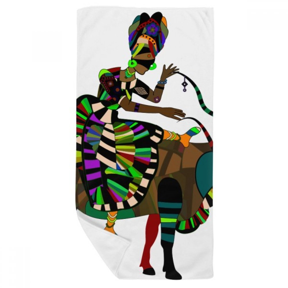 Serviette doux gant de toilette totem vache impression multicolor haute définition