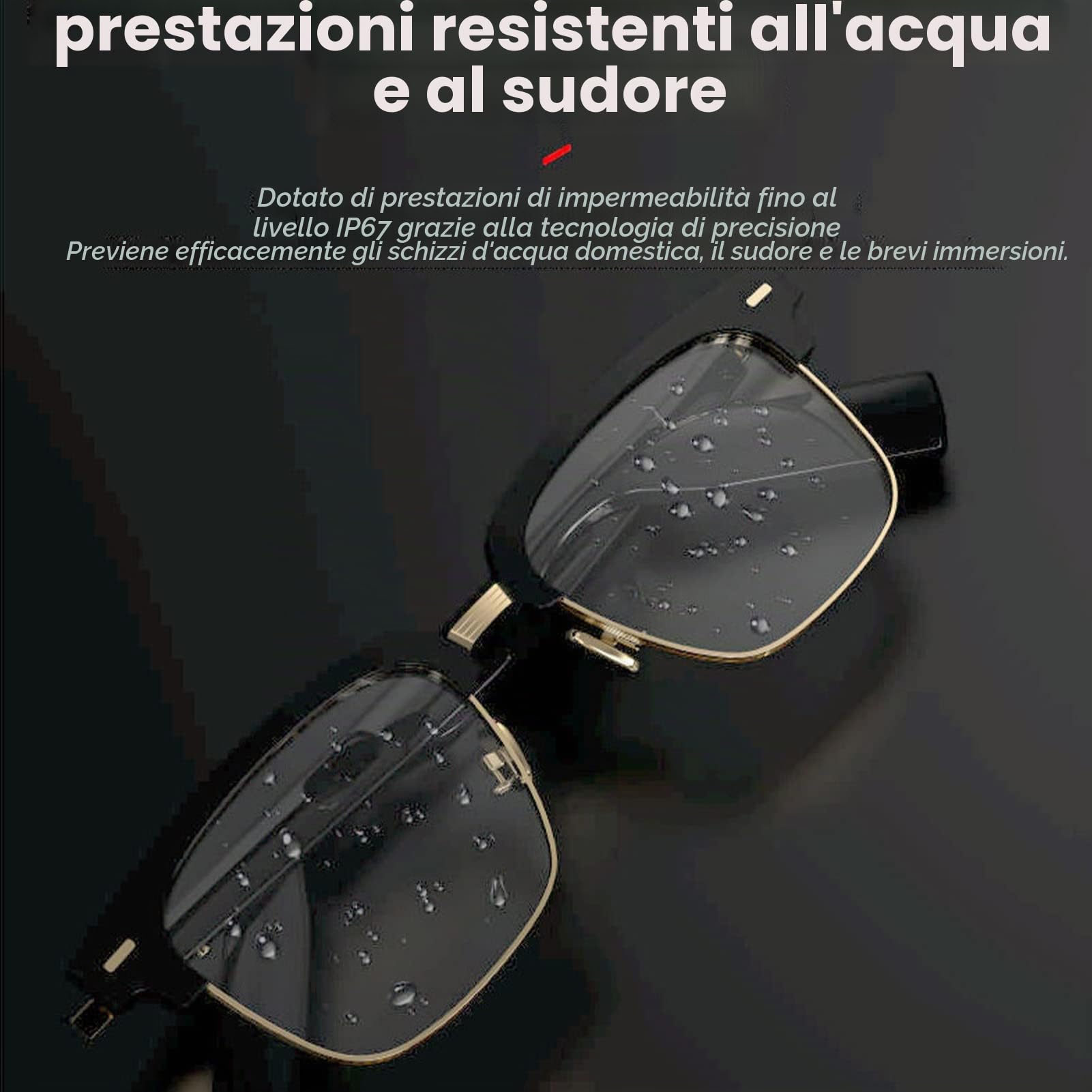 Occhiali Intelligenti Occhiali Bluetooth Senza Fili, Occhiali da Musica con Orecchie Aperte per Chiamare Ascoltare Musica Occhiali da Sole con Audio Wireless Connetti Telefoni Cellulari e Tablet