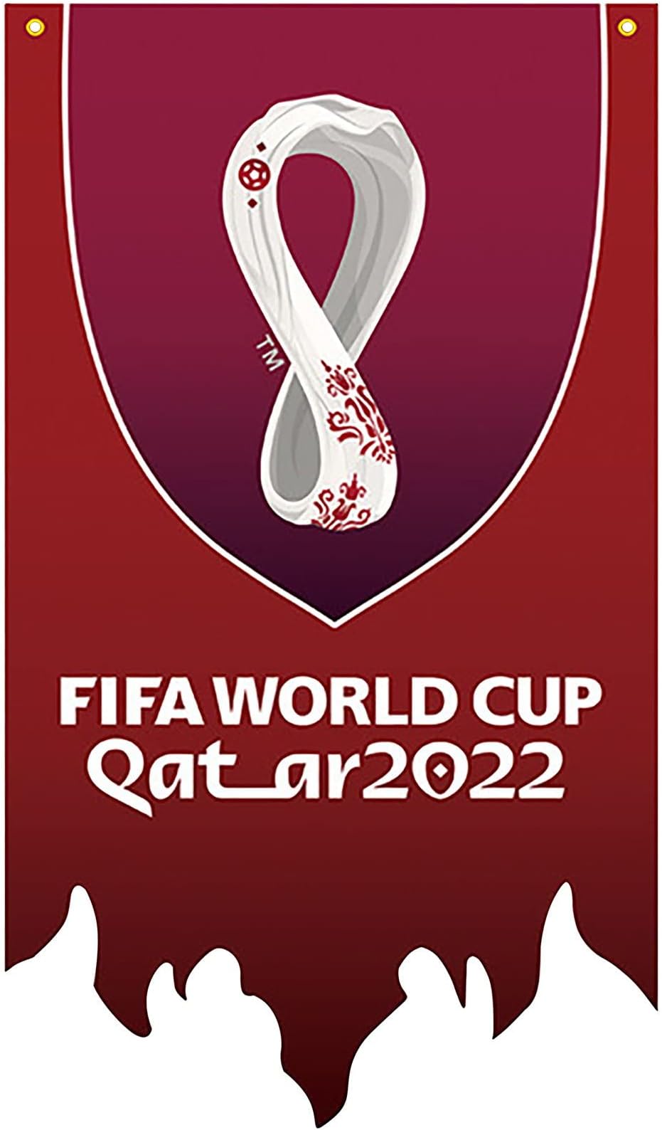 ISOI World Vup Football 2022 Flags, European Cup Flag, 1PC 125*75CM Qatar World Cup 2022 Flag Atmosphere For Bar Club Party Decoration Fans Supplies (A- Emblem)